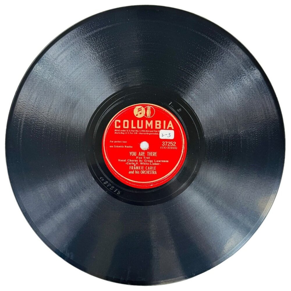 Frankie Carle You Are There 10in Shellac 78 RPM Columbia 37252 Vintage Record